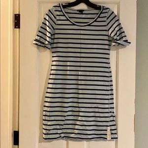 Theory Navy and Light Blue Striped t-shirt dress